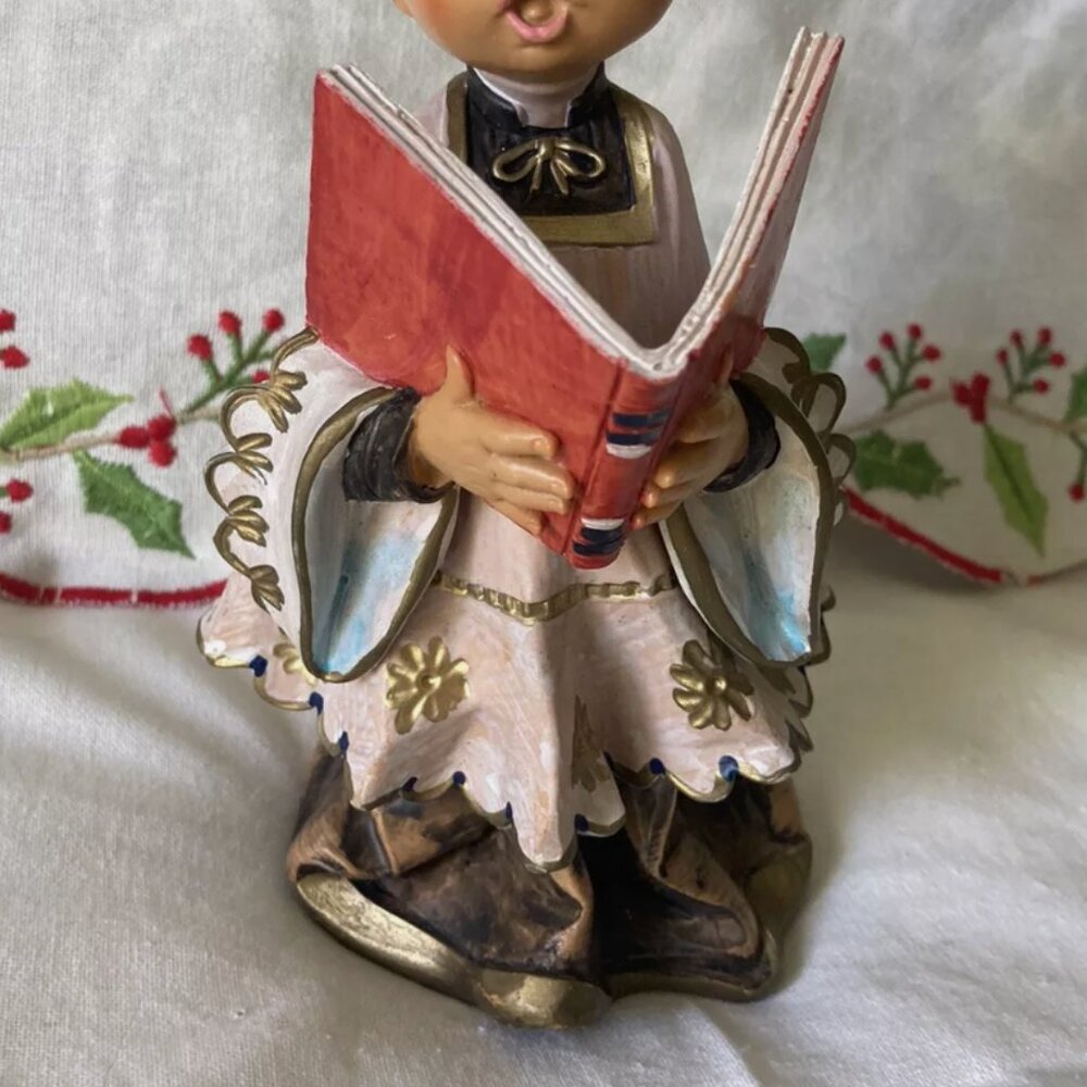 1986 FONTANINI Italy E. SIMONELLI Choir Boy Figurines 7.25" Vintage w/Book - Picture 5 of 5